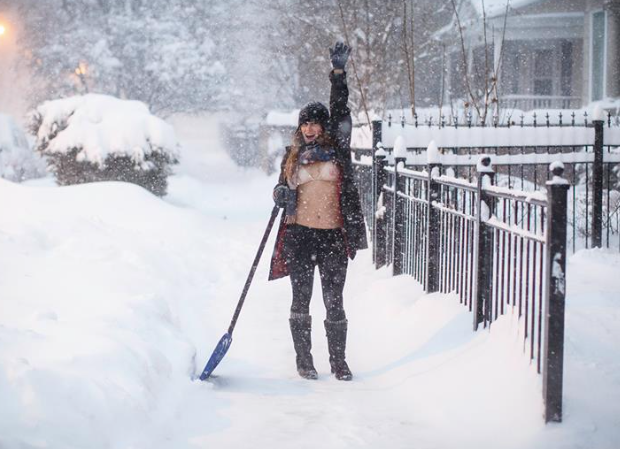 Going 'Topless' In The Snow is The Winter Trend Worth Freezing Your Nips Off For