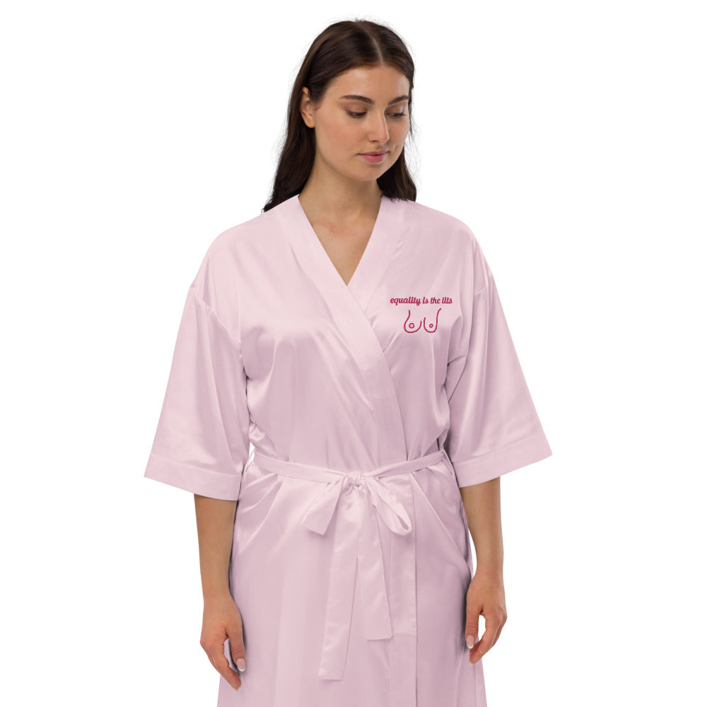 Equality is the Tits Kimono Style Satin Robe